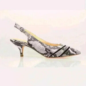 Simply Soles Ava Grey Snake Italian Leather Heel